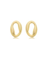 Brinco Orgânico Elipse folheado em ouro 18K