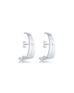 Ear Hook Linear Refined folheado em prata