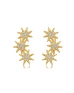 Ear Cuff Estrelas Cintilantes folheado em ouro 18K