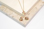 Conjunto Flor Arco-Íris folheado em ouro 18K