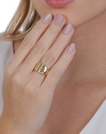 Anel Duplo Glamour folheado em ouro 18K