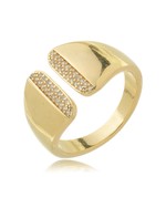 Anel Duplo Glamour folheado em ouro 18K