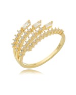 Anel Harmonia Cristal folheado em ouro 18K