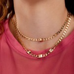 Colar Chocker Luxo Geométrico folheados em ouro 18K