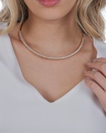 Colar Chocker Aro Rígido Riviera folheado em ouro 18K