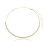 Colar Chocker Aro Rígido Riviera folheado em ouro 18K