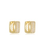 Brinco Quadrado Glamour folheado em ouro 18K