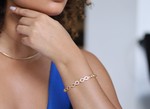 Pulseira Infinita com Cristais folheada em ouro 18K