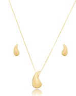 Conjunto Gotas Elegantes folheada em ouro 18K