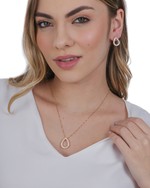 Conjunto Gota Brilhante folheado em ouro 18K