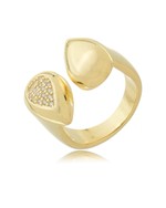 Anel Gotas de Charme folheado em ouro 18K