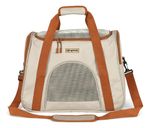 Bolsa Transporte Pet Viagem Luxo Carro Avião Cachorro Gato Cor Bege