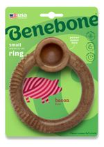 Brinquedo Mordedor Osso Benebone Ring Bacon Para Cachorro P Cor Marrom