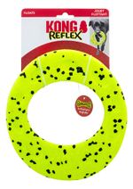 Frisbee Kong Reflex Flyer Resistente Aquático Para Cães Cor Amarelo