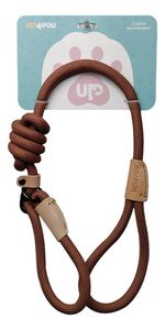 Guia Longa Coleira De Mão Para Pet Cães Reforçado Up4you Cor Marrom