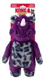 Rinoceronte Roxo/cinza Reforçado Com Sons Diferentes Do Kong Jungle Jamz Plush Dog