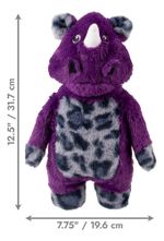 Rinoceronte Roxo/cinza Reforçado Com Sons Diferentes Do Kong Jungle Jamz Plush Dog
