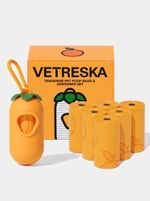 VETRESKA  Cata caca Tangerine ( kit 1 Dispenser + 7 rolls)