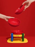 VETRESKA Chroma Ceramic Pet Bowl and Mat Set - P (Pote cão) 