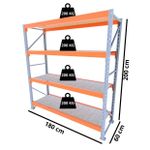 Porta Pallet Mini 200x180x60 200kg Nível 4 Níveis Com Mdf Preto