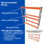 Porta Pallet Mini 200x180x60 200kg Nível 4 Níveis Com Mdf Preto