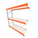 Mini porta pallet 200 kg por nivel inicial com 3 niveis laranja com MDF Branco