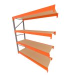 Mini porta pallet 200 kg por nivel inicial com 4 niveis laranja com MDF Cru