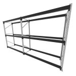 Mini porta pallet 200 kg por nivel inicial + continuação com 3 niveis preto com Sem MDF