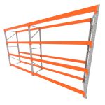 Mini porta pallet 200 kg por nivel inicial + continuação com 4 niveis laranja com Sem MDF