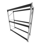 Mini porta pallet 200 kg por nivel inicial com 3 niveis preto com Sem MDF