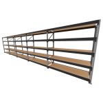 Mini porta pallet 200 kg por nivel inicial +4 continuação com 5 niveis preto com MDF Cru