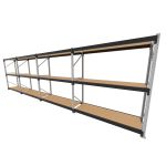 Mini porta pallet 200 kg por nivel inicial +3 continuação com 3 niveis preto com MDF Cru