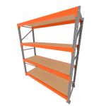 Mini porta pallet 200 kg por nivel inicial com 4 niveis laranja com MDF Cru