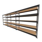 Mini porta pallet 200 kg por nivel inicial +2 continuação com 5 niveis preto com MDF Cru