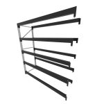 Mini porta pallet 200 kg por nivel inicial com 5 niveis Preto Sem MDF