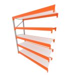 Mini porta pallet 200 kg por nivel inicial com 5 niveis laranja com MDF Branco