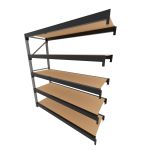 Mini porta pallet 200 kg por nivel inicial com 5 niveis preto com MDF Cru