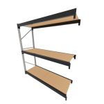 Mini porta pallet 200 kg por nivel inicial com 3 niveis preto com MDF Cru