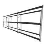 Mini porta pallet 200 kg por nivel inicial +2 continuação com 3 niveis preto com Sem MDF