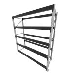 Mini porta pallet 200 kg por nivel inicial com 5 niveis preto com Sem MDF