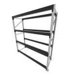 Mini porta pallet 200 kg por nivel inicial com 4 niveis preto com Sem MDF