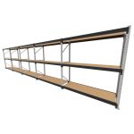 Mini porta pallet 200 kg por nivel inicial +4 continuação com 3 niveis preto com MDF Cru