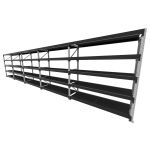 Mini porta pallet 200 kg por nivel inicial +4 continuação com 5 niveis preto com MDF Preto
