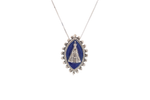 Pingente Nossa Senhora Aparecida, com Esmalte - Azul Marinho