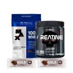 Kit Whey Max Titanium Creatina Black Skull 2 Barras Bold