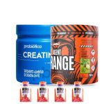 Kit Creatina Probiotica 300g Pre Treino Agent Orange 4 Geis