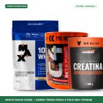 Combo Treino Forca Whey Max Titanium 21g Pre Treino C4