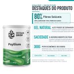 Psyllium em Po Puro 300g 30 Doses Fibras Naturais Ocean Drop