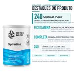 Spirulina 400mg 240 Capsulas Microalga Pura Ocean Drop
