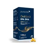 Omega 3 EPA DHA Puro Alta Concentracao 60 Capsulas Puravida